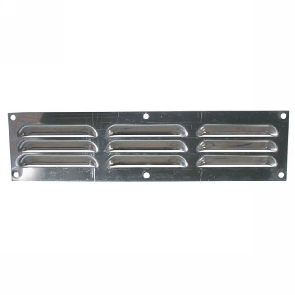 Aquafax Hooded Louvre Vent Polished Stainless Steel - 12" x 3"