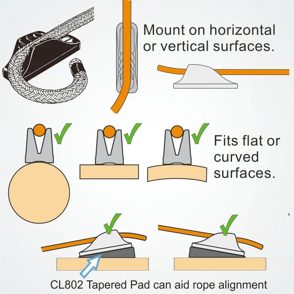 Clamcleat CL204 Mini Rope Cleat 3-6mm - Image 9