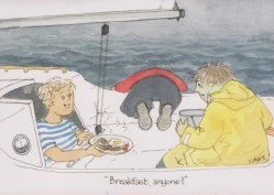 Claudia Myatt cartoon card Breakfast anyone?