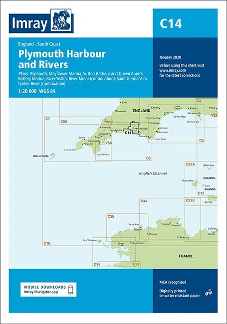 Imray C14 Chart - Plymouth Harbour and Rivers