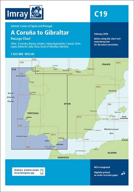 Imray C19 Chart - A Coruña to Gibraltar - Image 2