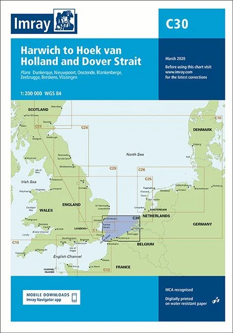 Imray C30 Chart - Harwich to Hoek van Holland and Dover Strait - Image 2
