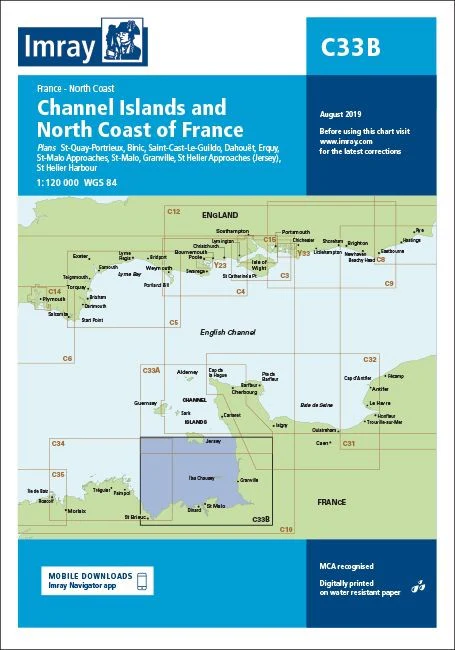 Imray C33B Chart - Channel Islands (South) & North Coast of France