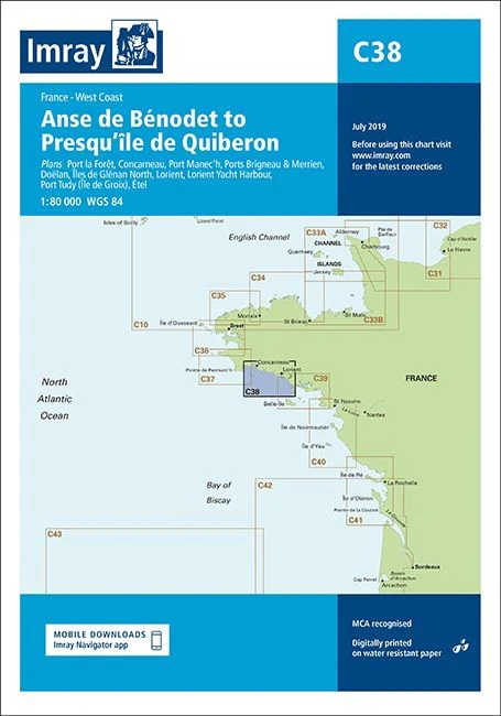 Imray C38 Chart - Anse de Benodet to Presqu'ile de Quiberon - Image 2