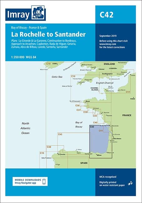 Imray C42 Chart - La Rochelle to Santander
