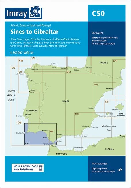 Imray C50 Chart - Sines to Gibraltar