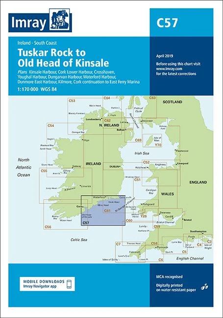 Imray C57 Chart - Tuskar Rock to Old Head of Kinsale