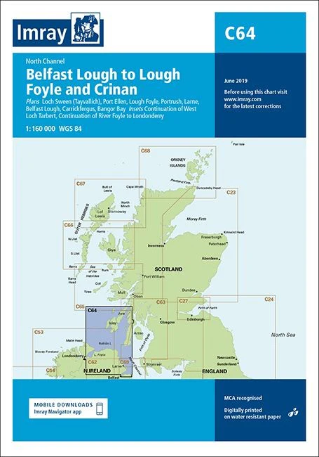Imray C64 Chart - Belfast Lough to Lough Foyle and Crinan