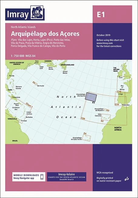 Imray E1 Chart - Arquipelago dos Acores