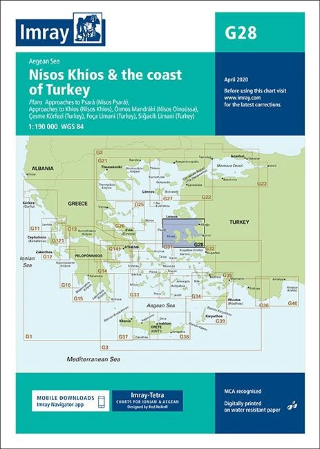 Imray G28 Chart - Nisos Khios & the Coast of Turkey