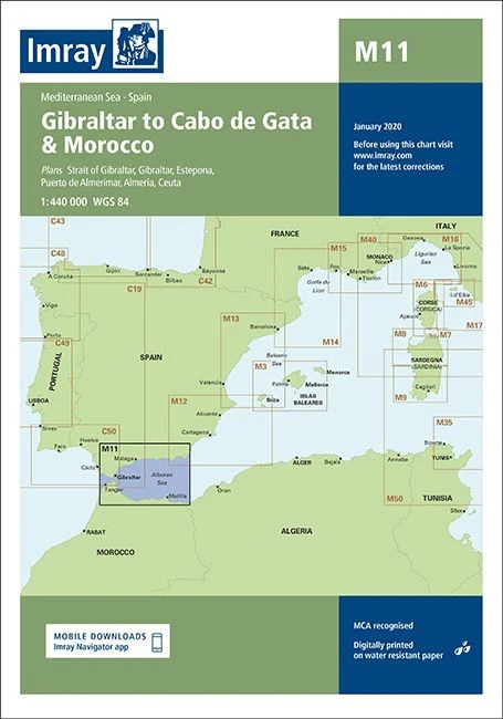 Imray M11 Chart - Gibraltar to Cabo de Gata & Morocco - Image 2