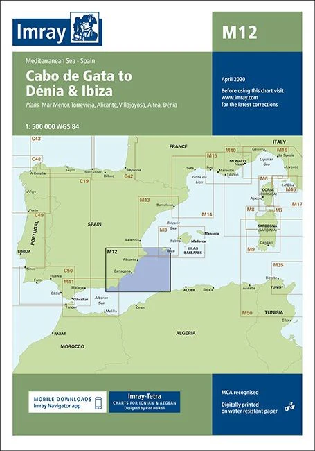 Imray M12 Chart - Cabo de Gata to Denia and Ibiza