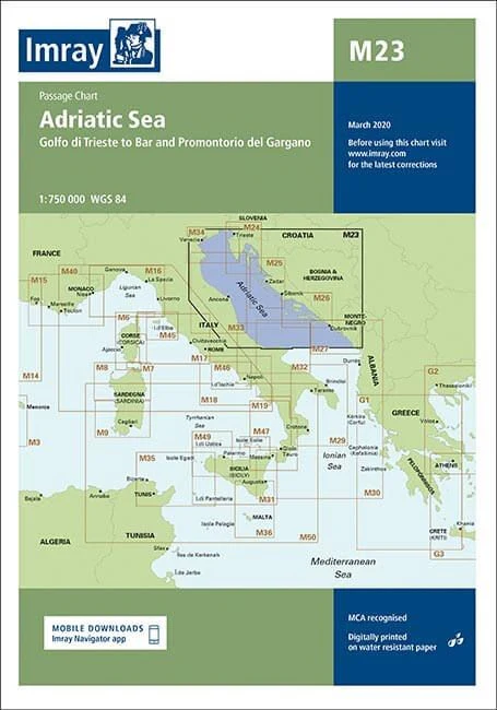 Imray M23 Chart - Adriatic Sea Passage Chart - Image 2