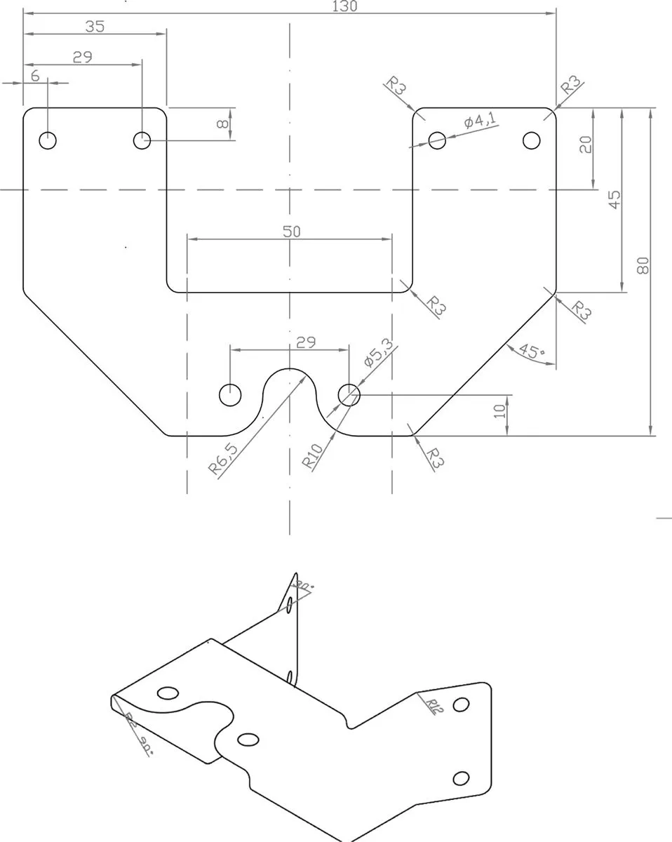 K2W Mid Mast Bracket - Stainless Steel - Image 2