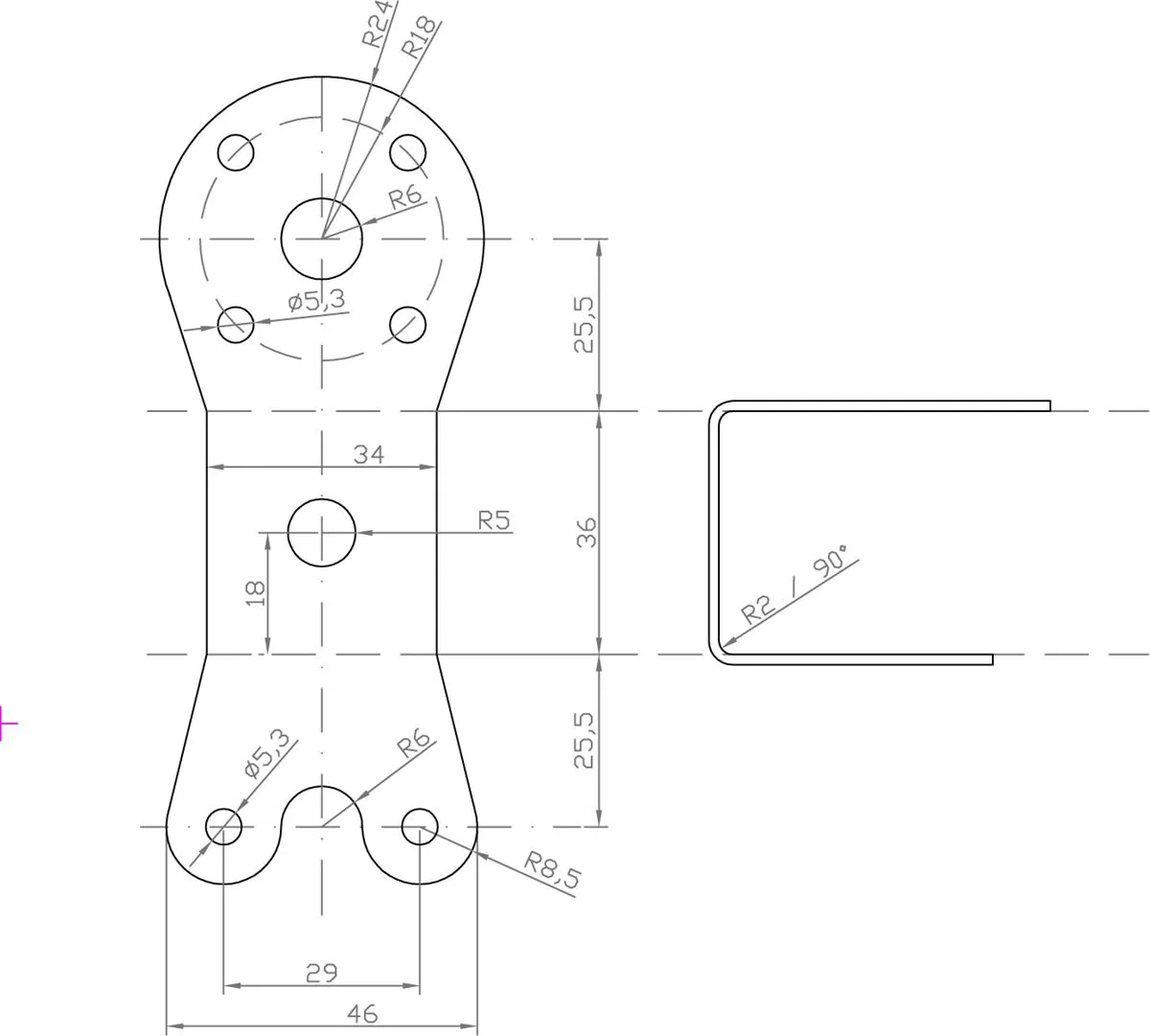 K2W Top mast Head Bracket - Stainless Steel - Image 2