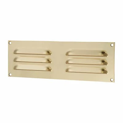 Mirror Brass Polished Louvre Vent - 9" x 3"