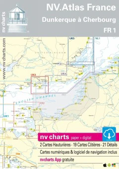 NV  Charts FR1 NV Atlas France   -  Dunkerque to Cherbourg - Image 2