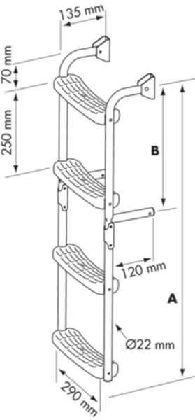 Plastimo Stainless Steel Folding Ladder Crook - Image 3