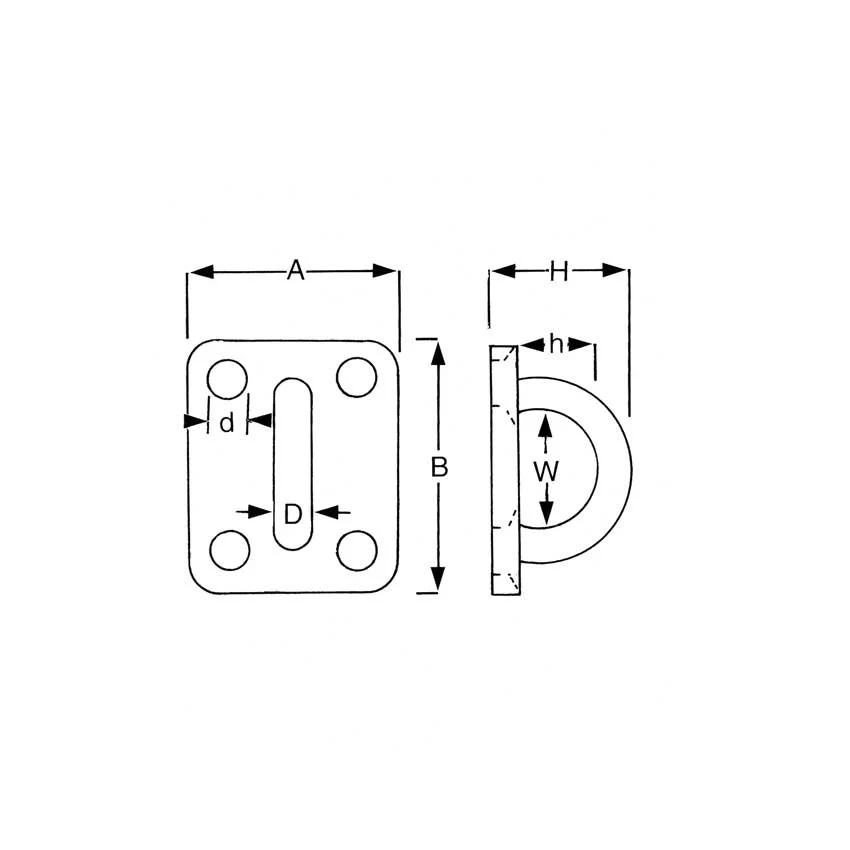 Proboat Stainless Steel Square Eye Plate - Image 3