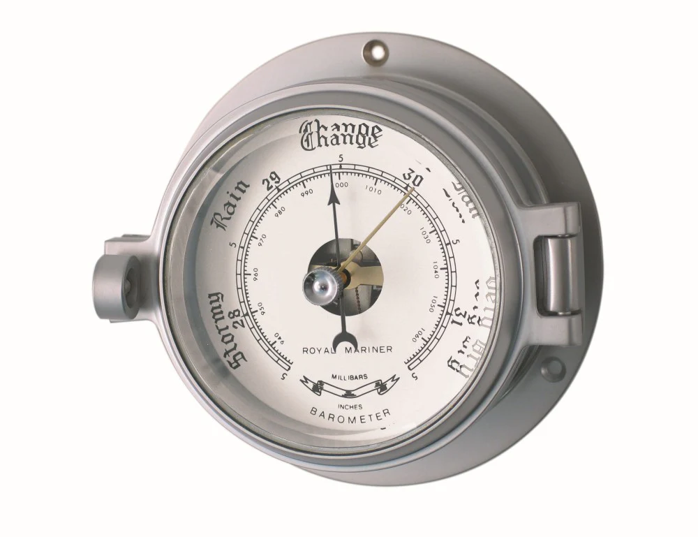 Royal Mariner Channel Range 3" Barometer Matt Chrome