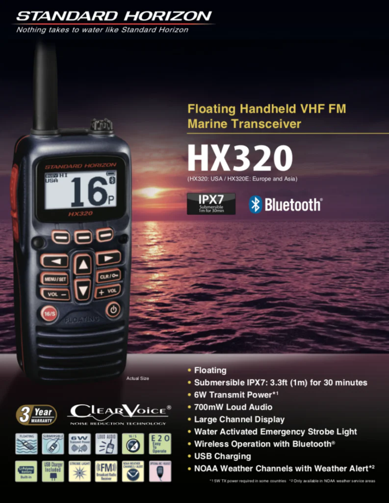 Standard Horizon HX320E, 6W Floating Handheld VHF Radio - Image 4