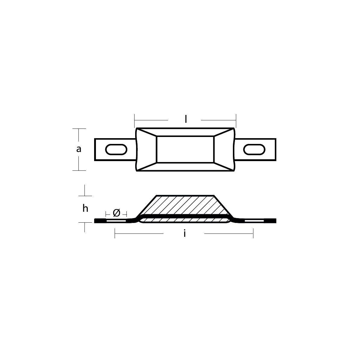 Tecnoseal Bolt on zinc anode with strap Scandinavian type - Series - Image 2