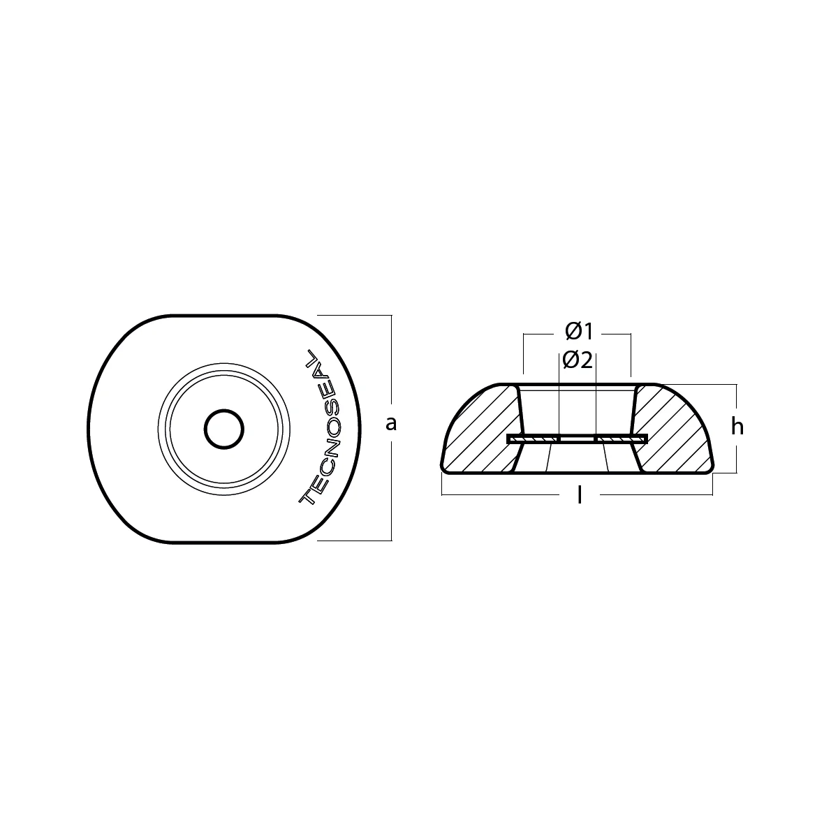 Tecnoseal Zinc Bolt on Disc Anode (ZD56)- 110mm - Image 2