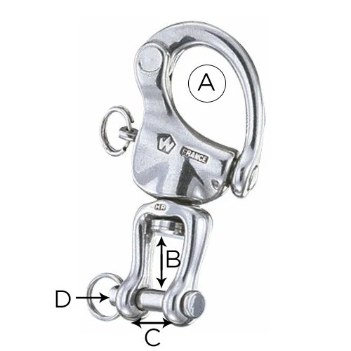 Wichard 70mm HR Swivel Snap Shackle With Clevis Pin - Image 3