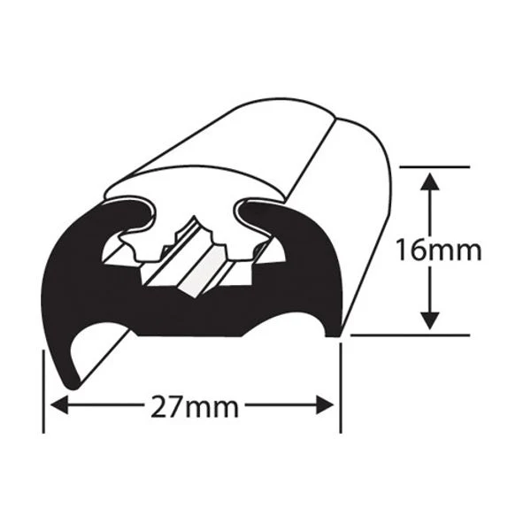 Wilks PVC 180 Fender Lipped D White with Black Insert (27 x 16mm x 9m) - Image 2